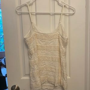 Banana Republic white camisole top with gold threading, NWT. Size M